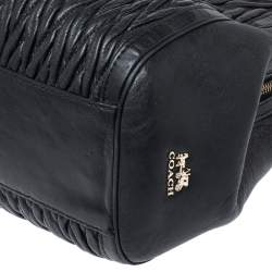 Pre Owned Coach Black Twist Gathered Leather Madison Madeline Eastwest Satchel
