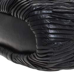 Pre Owned Coach Black Pleated Leather Sophia Madison Satchel