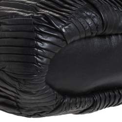 Pre Owned Coach Black Pleated Leather Sophia Madison Satchel