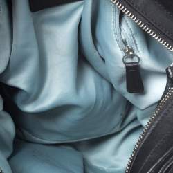 Coach Black Signature Canvas and Lizard Embossed Leather Colette Hobo