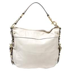 Pre Owned Coach Ivory Leather Zoe Hobo