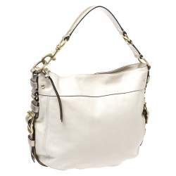 Pre Owned Coach Ivory Leather Zoe Hobo