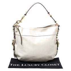 Pre Owned Coach Ivory Leather Zoe Hobo