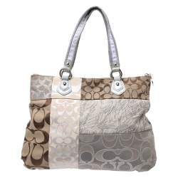 Coach Multicolor Signature Fabric and Sequins Poppy Patchwork Hobo
