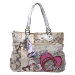 Coach Multicolor Signature Fabric and Sequins Poppy Patchwork Hobo