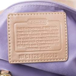 Pre Owned Coach Beige Leather Ashley Satchel