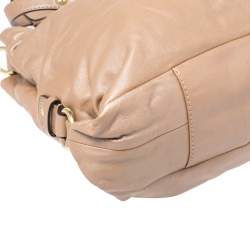 Pre Owned Coach Beige Leather Ashley Satchel