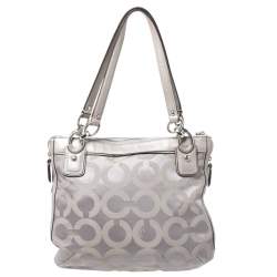 Pre Owned Coach Grey Signature Canvas Penelope Hobo
