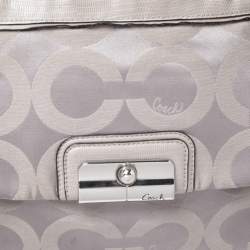 Pre Owned Coach Grey Signature Canvas Penelope Hobo