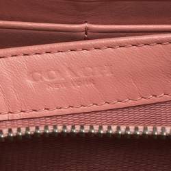 Coach Pink Leather Zip Around Wallet