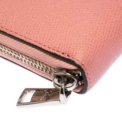 Coach Pink Leather Zip Around Wallet