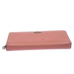 Coach Pink Leather Zip Around Wallet