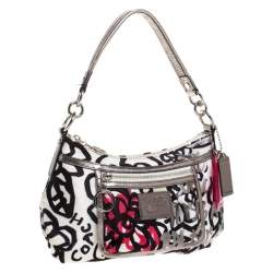 Pre Owned Coach Multicolor Printed Satin Shoulder Bag