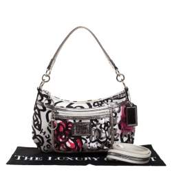 Pre Owned Coach Multicolor Printed Satin Shoulder Bag