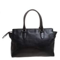 Pre Owned Coach Black Leather Chelsea Caryall Bag