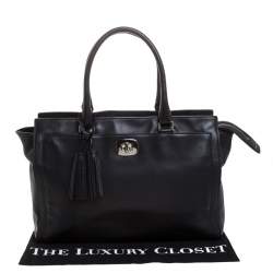 Pre Owned Coach Black Leather Chelsea Caryall Bag