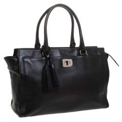 Pre Owned Coach Black Leather Chelsea Caryall Bag