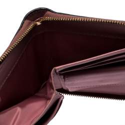 Coach Rose Pink Leather Small Zip Around Wallet