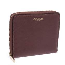 Coach Rose Pink Leather Small Zip Around Wallet