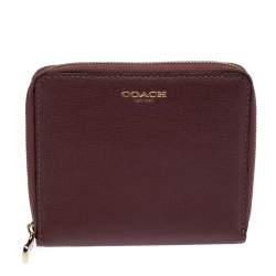 Coach Rose Pink Leather Small Zip Around Wallet