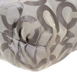 Coach Grey Signature Canvas Poppy Glam Tote