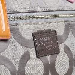Coach Grey Signature Canvas Poppy Glam Tote