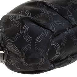 Pre Owned  حقيبة كوتش قماش أسود بالشعار بيد علوية