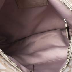 Pre Owned Coach Beige Canvas and Leather Kristin Hobo