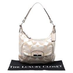 Pre Owned Coach Beige Canvas and Leather Kristin Hobo