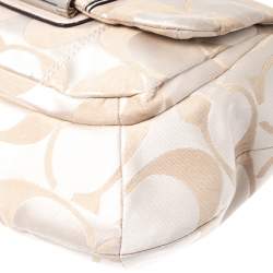 Pre Owned Coach Beige Canvas and Leather Kristin Hobo