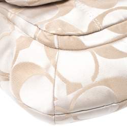 Pre Owned Coach Beige Canvas and Leather Kristin Hobo