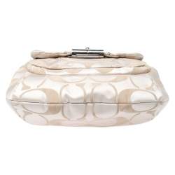 Pre Owned Coach Beige Canvas and Leather Kristin Hobo