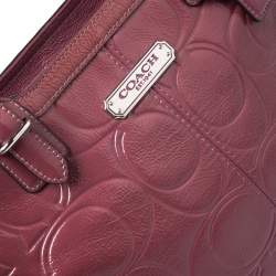 Pre Owned Coach Pink Monogram Patent Leather Tote