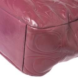 Pre Owned Coach Pink Monogram Patent Leather Tote