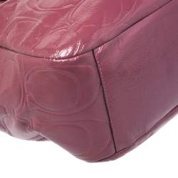 Pre Owned Coach Pink Monogram Patent Leather Tote