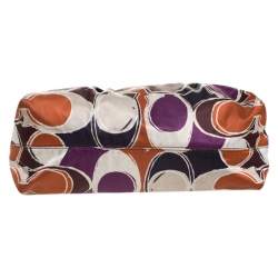 Pre Owned Coach Multicolor Signature Satin Ashley Satchel
