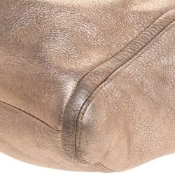 Pre Owned Coach Metallic Rose Gold Leather Parker Hobo