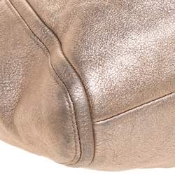 Pre Owned Coach Metallic Rose Gold Leather Parker Hobo