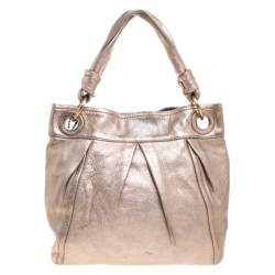 Pre Owned Coach Metallic Rose Gold Leather Parker Hobo