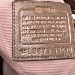 Pre Owned Coach Metallic Rose Gold Leather Parker Hobo