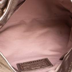 Pre Owned Coach Metallic Rose Gold Leather Parker Hobo