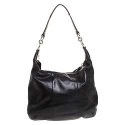 Coach Black Leather Front Pocket w/Turn Lock Hobo