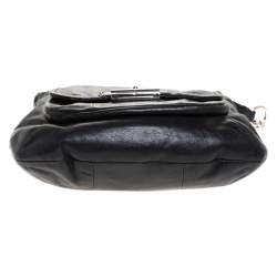 Coach Black Leather Front Pocket w/Turn Lock Hobo