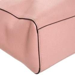 Pre Owned Coach Pink Leather Turnlock Shopper Tote