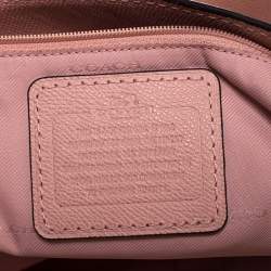 Pre Owned Coach Pink Leather Turnlock Shopper Tote