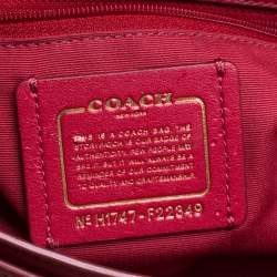 Pre Owned Coach Red Leather Turnlock Shoulder Bag