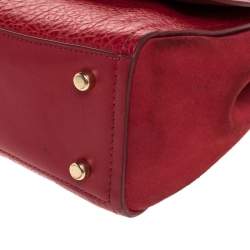 Pre Owned Coach Red Leather Turnlock Shoulder Bag