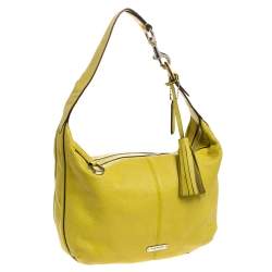 Pre Owned Coach Yellow Leather Avery Hobo