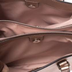 Pre Owned Coach Metallic Rose Gold Leather Mini Christie Carryall Satchel