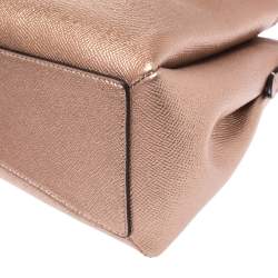 Pre Owned Coach Metallic Rose Gold Leather Mini Christie Carryall Satchel